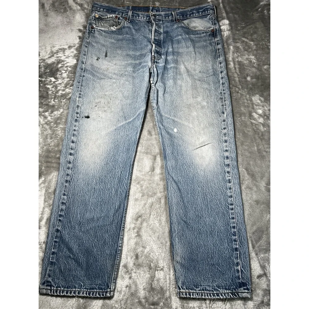 Levi's 501 Jeans Men Size 40x29 Blue Denim Button Fly Workwear